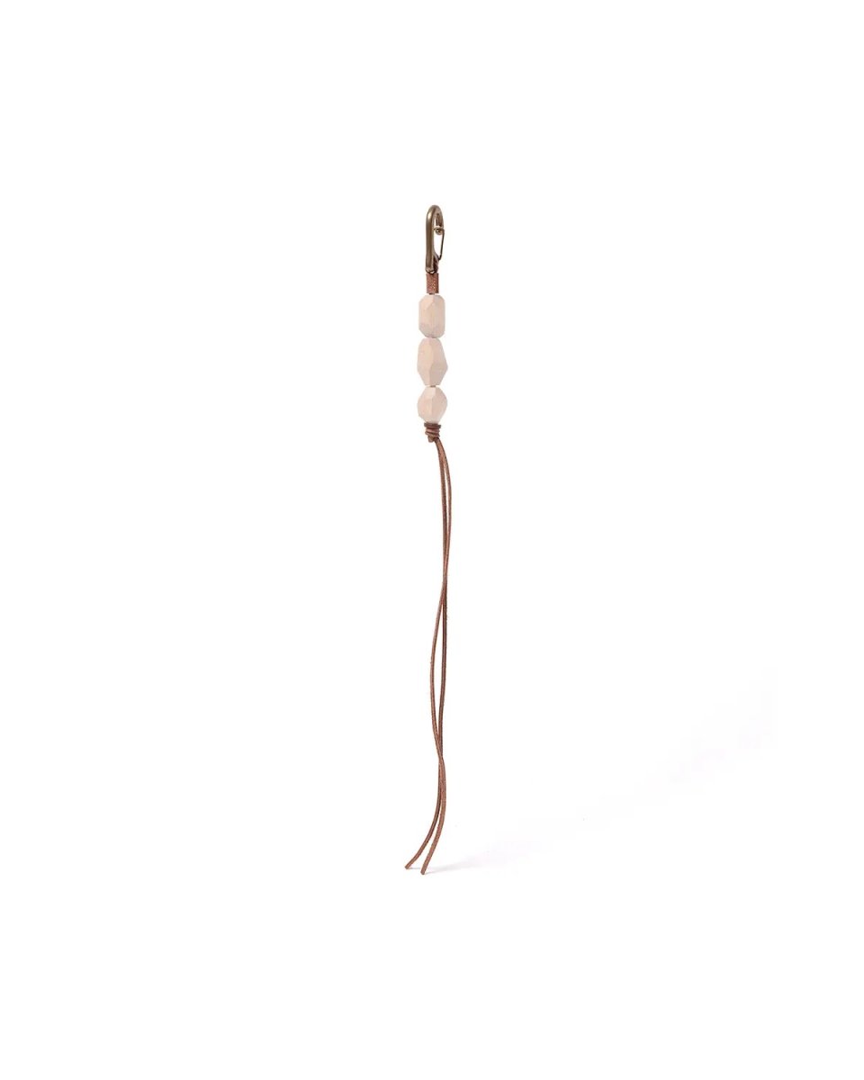 画像2: hobo  GEOMETRIC WOOD BEADS KEY RING with BRASS (2)