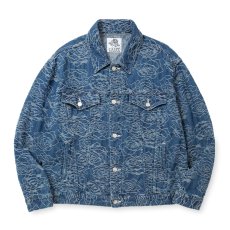 画像1: CALEE  ROSE PATTERN JACQUARD 3RD TYPE DENIM JACKET (1)