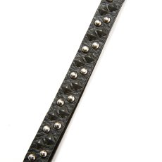 画像3: CALEE  ROUND & PYRAMID STUDS LEATHER LONG KEY RING (3)