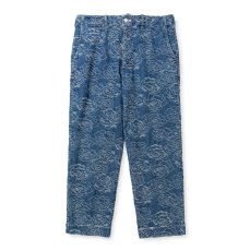画像1: CALEE  ROSE PATTERN JACQUARD DENIM SLACKS (1)