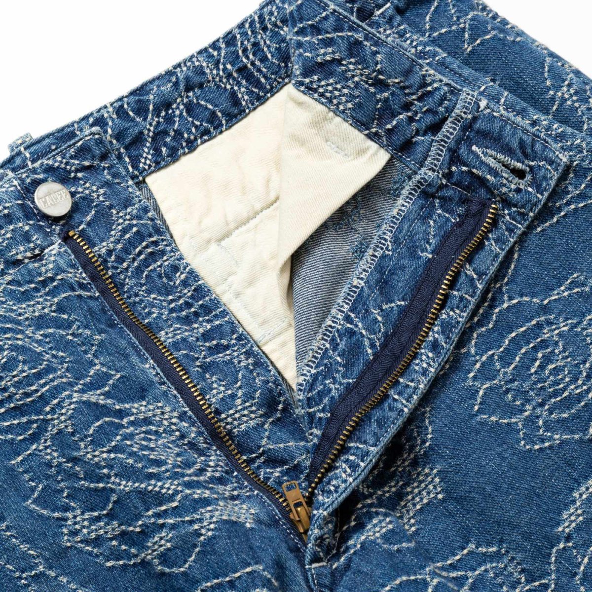 画像6: CALEE  ROSE PATTERN JACQUARD DENIM SLACKS (6)