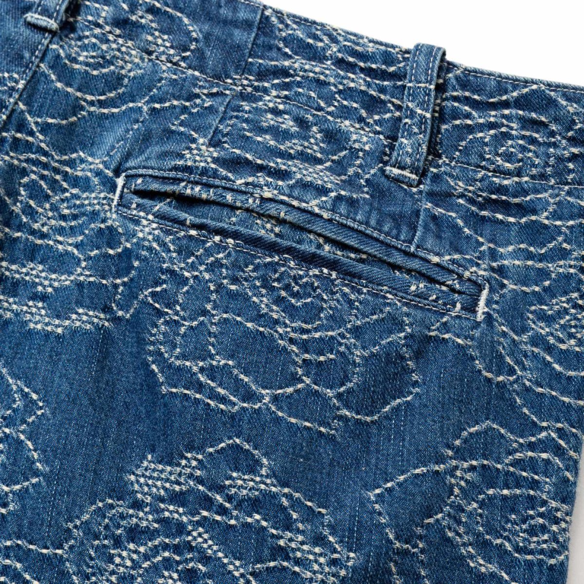 画像8: CALEE  ROSE PATTERN JACQUARD DENIM SLACKS (8)