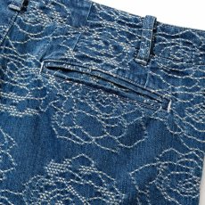 画像8: CALEE  ROSE PATTERN JACQUARD DENIM SLACKS (8)