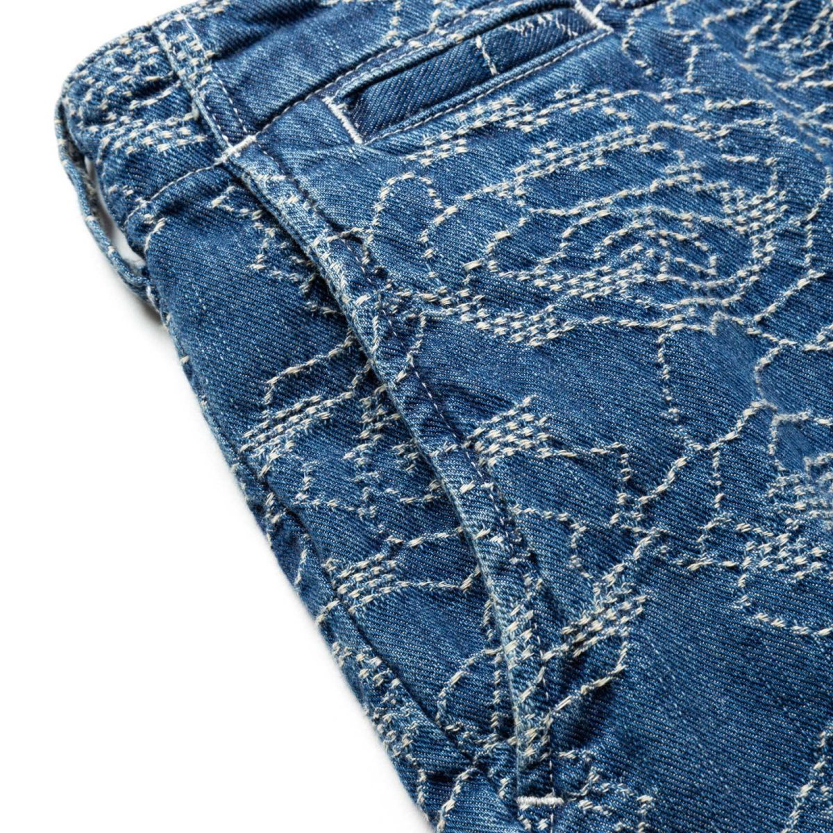 画像5: CALEE  ROSE PATTERN JACQUARD DENIM SLACKS (5)
