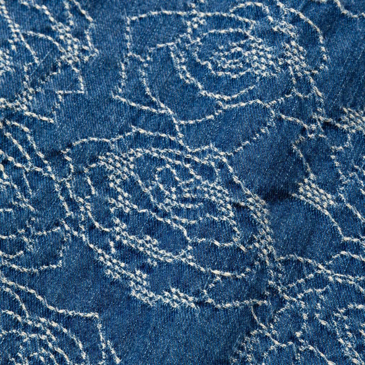 画像9: CALEE  ROSE PATTERN JACQUARD 3RD TYPE DENIM JACKET (9)