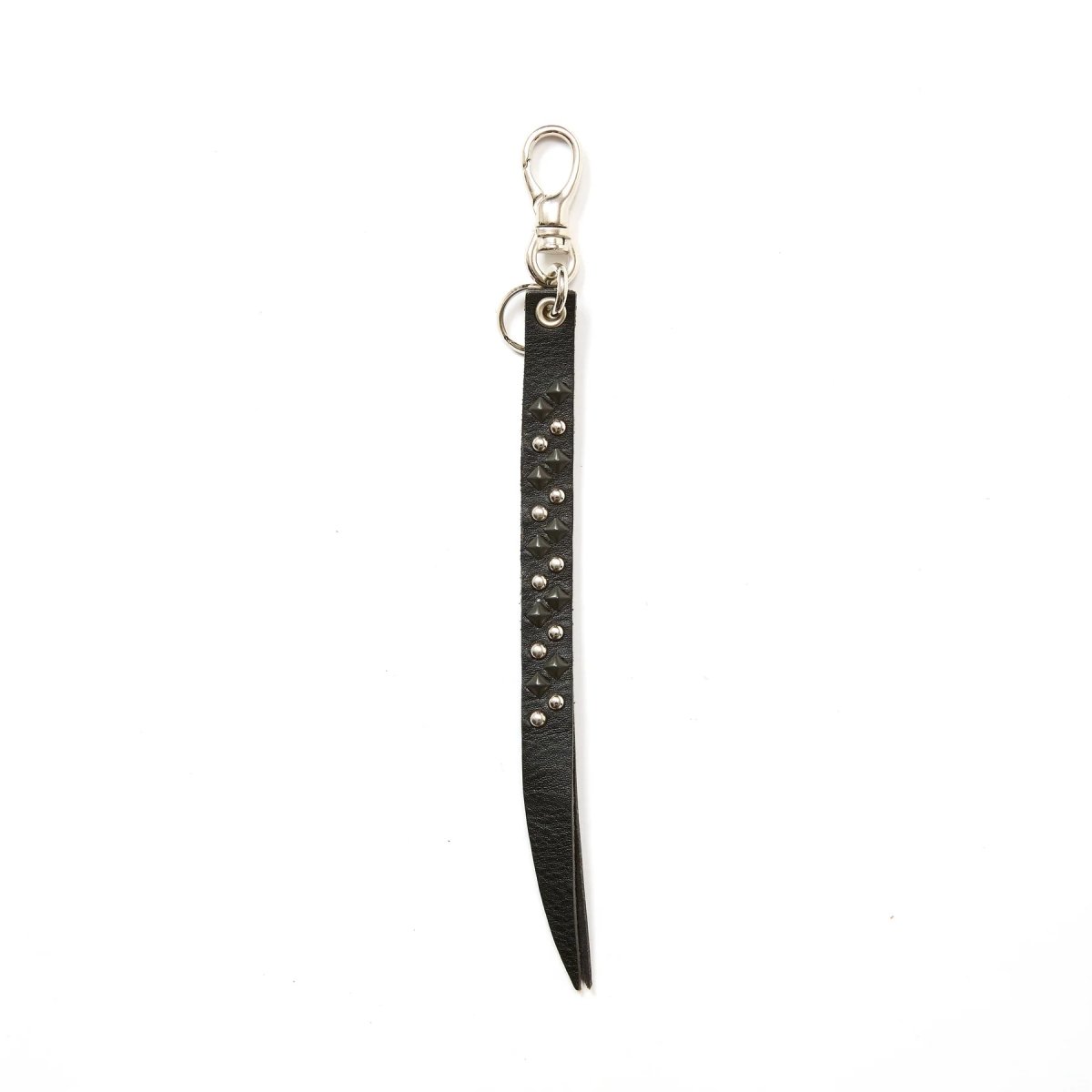 画像1: CALEE  ROUND & PYRAMID STUDS LEATHER SHORT KEY RING (1)