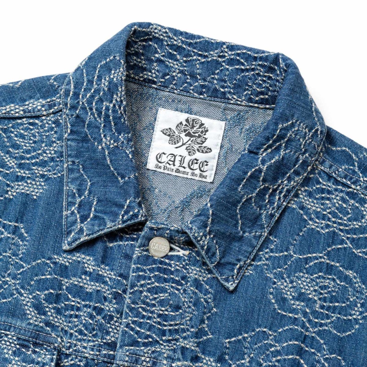 画像3: CALEE  ROSE PATTERN JACQUARD 3RD TYPE DENIM JACKET (3)