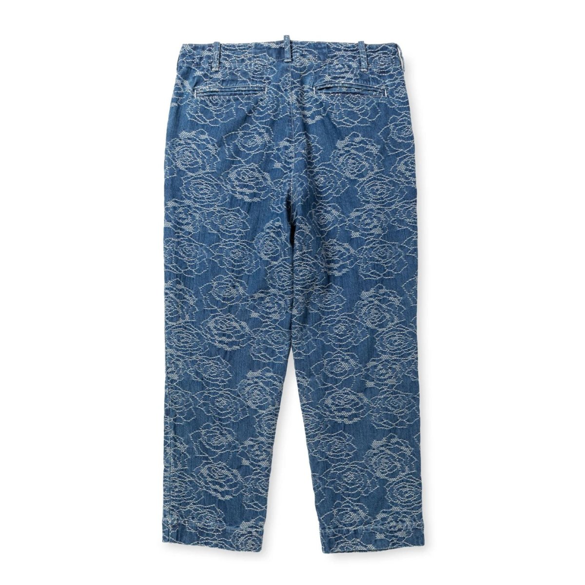 画像2: CALEE  ROSE PATTERN JACQUARD DENIM SLACKS (2)