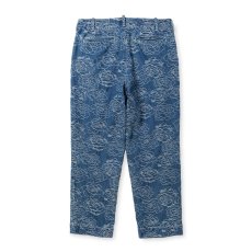画像2: CALEE  ROSE PATTERN JACQUARD DENIM SLACKS (2)