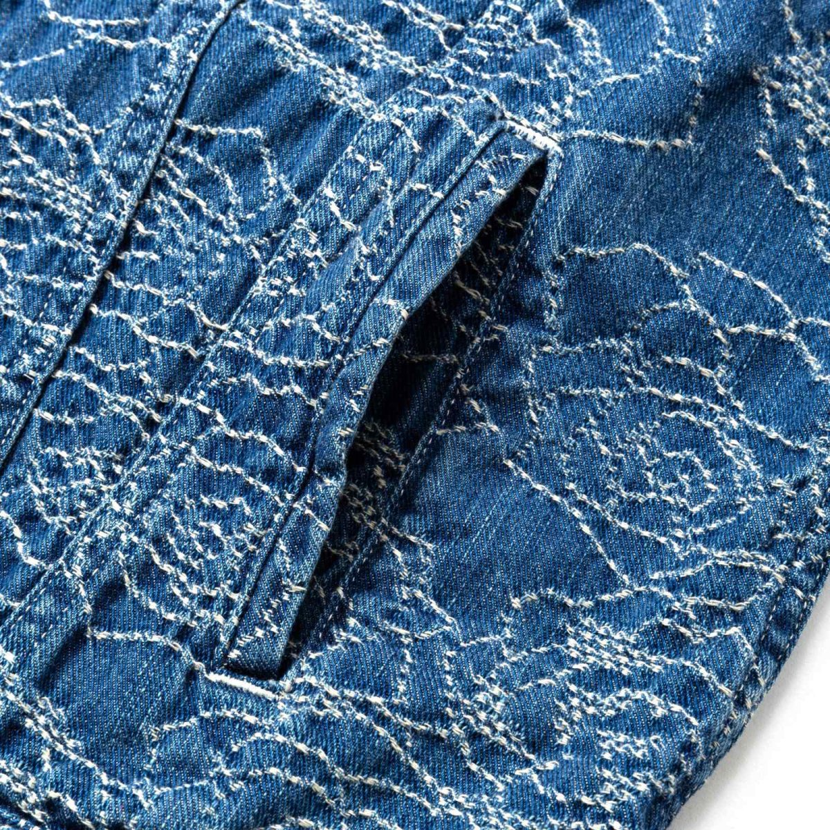 画像6: CALEE  ROSE PATTERN JACQUARD 3RD TYPE DENIM JACKET (6)
