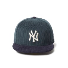 画像3: NEW ERA  59FIFTY Corduroy コーデュロイ ニューヨーク・ヤンキース ブルーグリーン ネイビーバイザー (3)