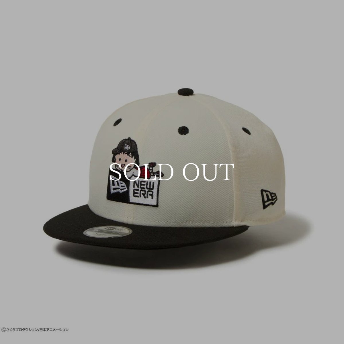 画像1: NEW ERA  キッズ Youth 9FIFTY ちびまる子ちゃん ボックスロゴ まる子 クロームホワイト ブラックバイザー (1)