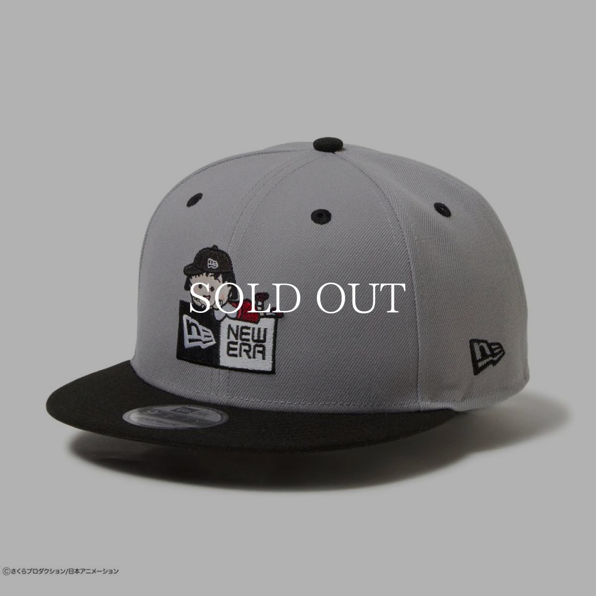 画像1: NEW ERA  9FIFTY ちびまる子ちゃん ボックスロゴ まる子 グレー ブラックバイザー (1)