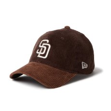 画像1: NEW ERA  9TWENTY Corduroy コーデュロイ サンディエゴ・パドレス ダークブラウン ブラウンバイザー (1)