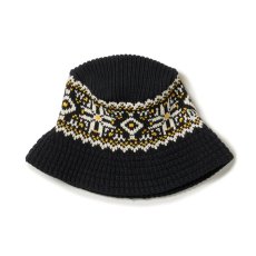 画像1: NEW ERA  ニットバケット Powered by GORO NAKATSUGAWA（MIN-NANO） ノルディック ブラック (1)