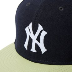 画像5: NEW ERA  59FIFTY Powered by GORO NAKATSUGAWA（MIN-NANO） ニューヨーク・ヤンキース メルトン ネイビー ライトグリーンバイザー (5)