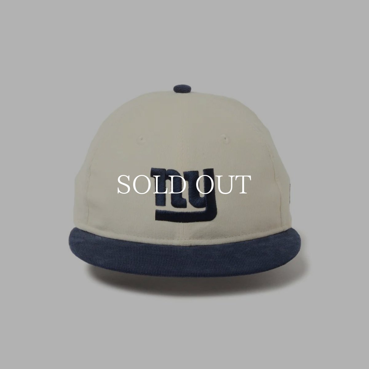 画像2: NEW ERA  RC 9FIFTY Powered by GORO NAKATSUGAWA（MIN-NANO） ニューヨーク・ジャイアンツ コーデュロイ アイボリー ネイビーバイザー (2)
