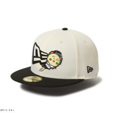 画像1: NEW ERA  59FIFTY コジコジ COJI-COJI フラッグロゴ クローム ブラックバイザー (1)