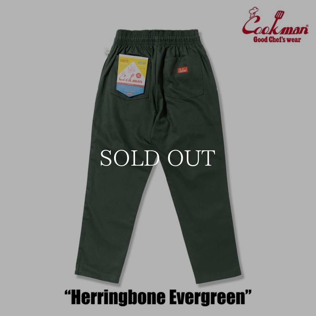 画像3: COOKMAN  シェフパンツ Chef Pants Herringbone Evergreen (3)