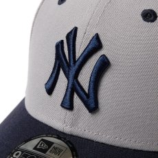 画像4: NEW ERA  9FORTY 2-Tone Woven Label ニューヨーク・ヤンキース グレー ネイビーバイザー (4)