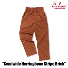 画像10: COOKMAN  シェフパンツ Chef Pants Semiwide Herringbone Stripe Brick (10)