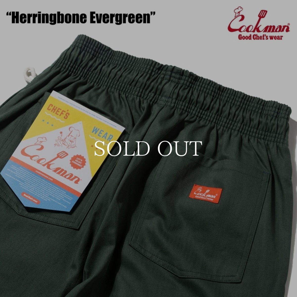 画像6: COOKMAN  シェフパンツ Chef Pants Herringbone Evergreen (6)