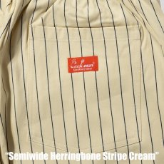 画像7: COOKMAN  シェフパンツ Chef Pants Semiwide Herringbone Stripe Cream (7)