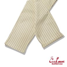 画像8: COOKMAN  シェフパンツ Chef Pants Semiwide Herringbone Stripe Cream (8)
