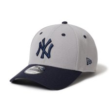 画像1: NEW ERA  9FORTY 2-Tone Woven Label ニューヨーク・ヤンキース グレー ネイビーバイザー (1)