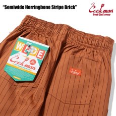 画像6: COOKMAN  シェフパンツ Chef Pants Semiwide Herringbone Stripe Brick (6)