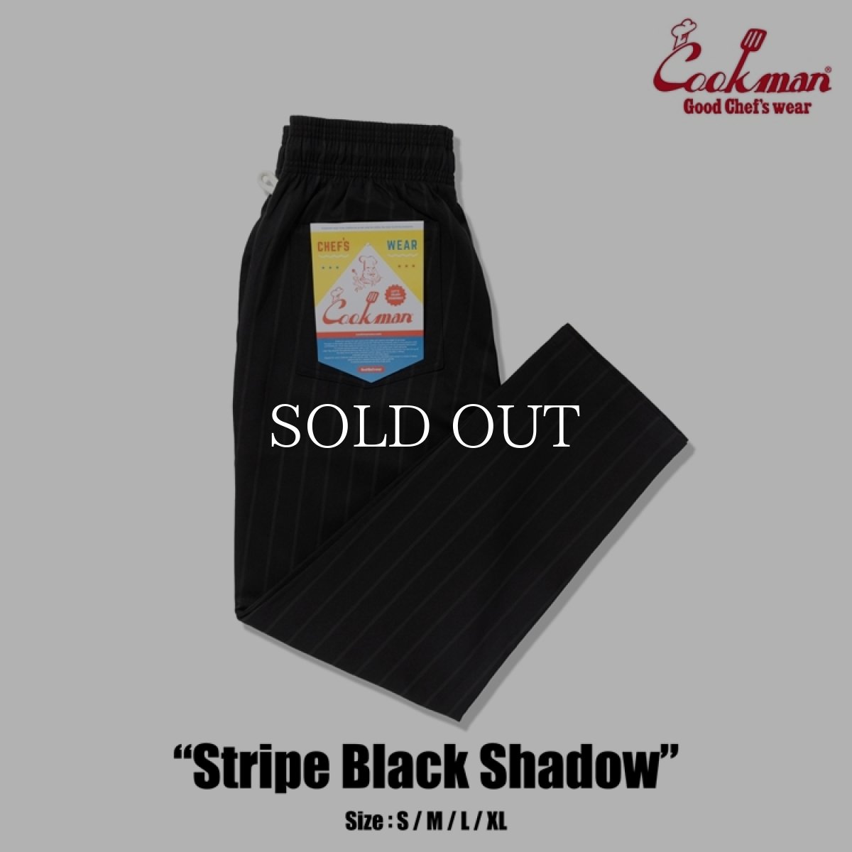 画像1: COOKMAN  シェフパンツ Chef Pants Stripe Black shadow (1)