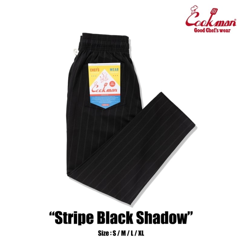 COOKMAN シェフパンツ Chef Pants Stripe Black shadow 231-53810 公式通販
