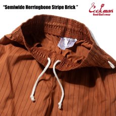 画像5: COOKMAN  シェフパンツ Chef Pants Semiwide Herringbone Stripe Brick (5)