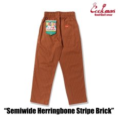 画像3: COOKMAN  シェフパンツ Chef Pants Semiwide Herringbone Stripe Brick (3)
