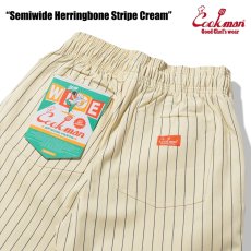 画像6: COOKMAN  シェフパンツ Chef Pants Semiwide Herringbone Stripe Cream (6)