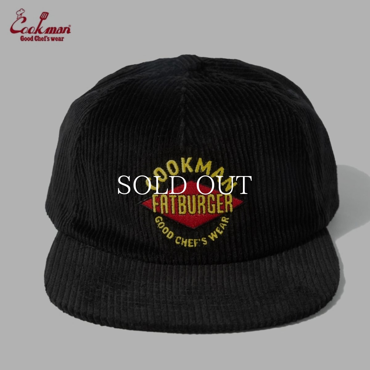 画像2: COOKMAN  キャップ Low Cap FAT Corduroy Black (2)