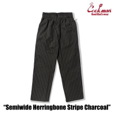 画像4: COOKMAN  シェフパンツ Chef Pants Semiwide Herringbone Stripe Charcoal (4)