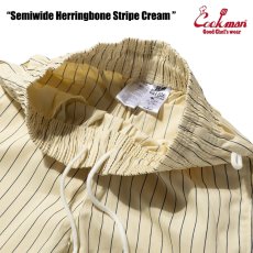 画像5: COOKMAN  シェフパンツ Chef Pants Semiwide Herringbone Stripe Cream (5)