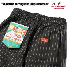 画像6: COOKMAN  シェフパンツ Chef Pants Semiwide Herringbone Stripe Charcoal (6)