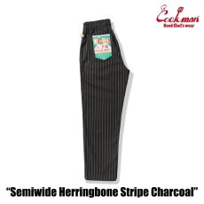 画像2: COOKMAN  シェフパンツ Chef Pants Semiwide Herringbone Stripe Charcoal (2)