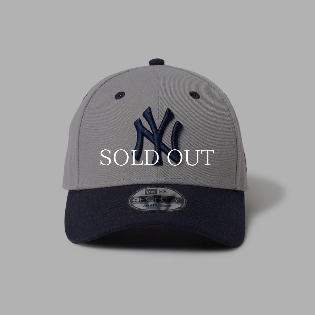 画像2: NEW ERA  9FORTY 2-Tone Woven Label ニューヨーク・ヤンキース グレー ネイビーバイザー (2)