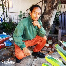 画像13: COOKMAN  シェフパンツ Chef Pants Semiwide Herringbone Stripe Brick (13)