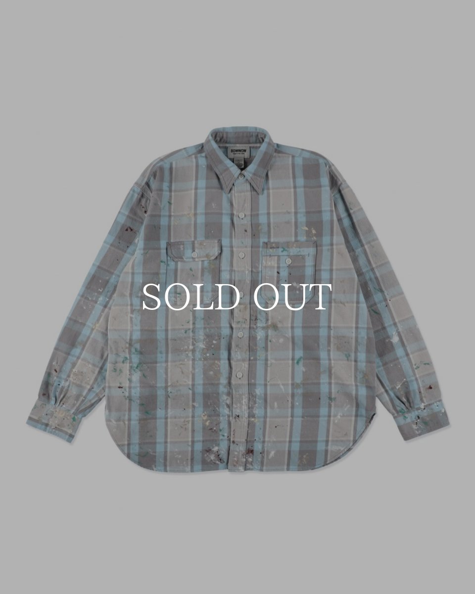 画像1: BOW WOW  PAINTER'S PAINT STAINED FLANNEL SHIRT (1)