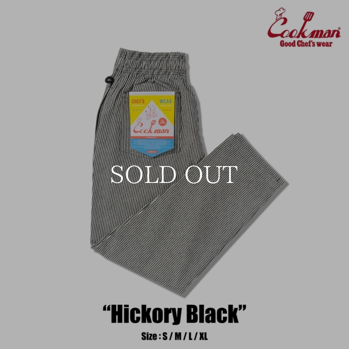 画像1: COOKMAN  シェフパンツ Chef Pants Hickory Black (1)
