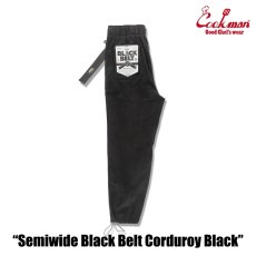 画像4: COOKMAN  シェフパンツ Chef Pants SemiwideBlack Belt Corduroy Black (4)