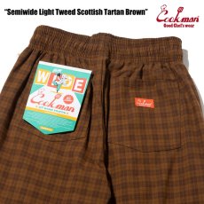 画像6: COOKMAN  シェフパンツ Chef Pants Semiwide Light Tweed Scottish Tartan Brown (6)