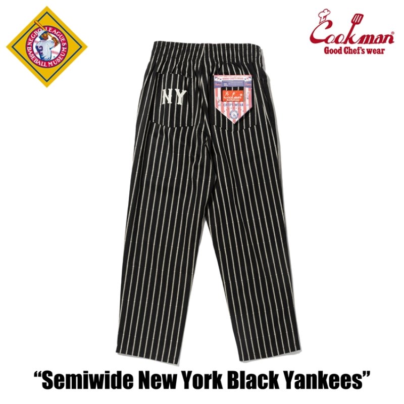 COOKMAN シェフパンツ Chef Pants Semiwide Negro Leagues NY Black