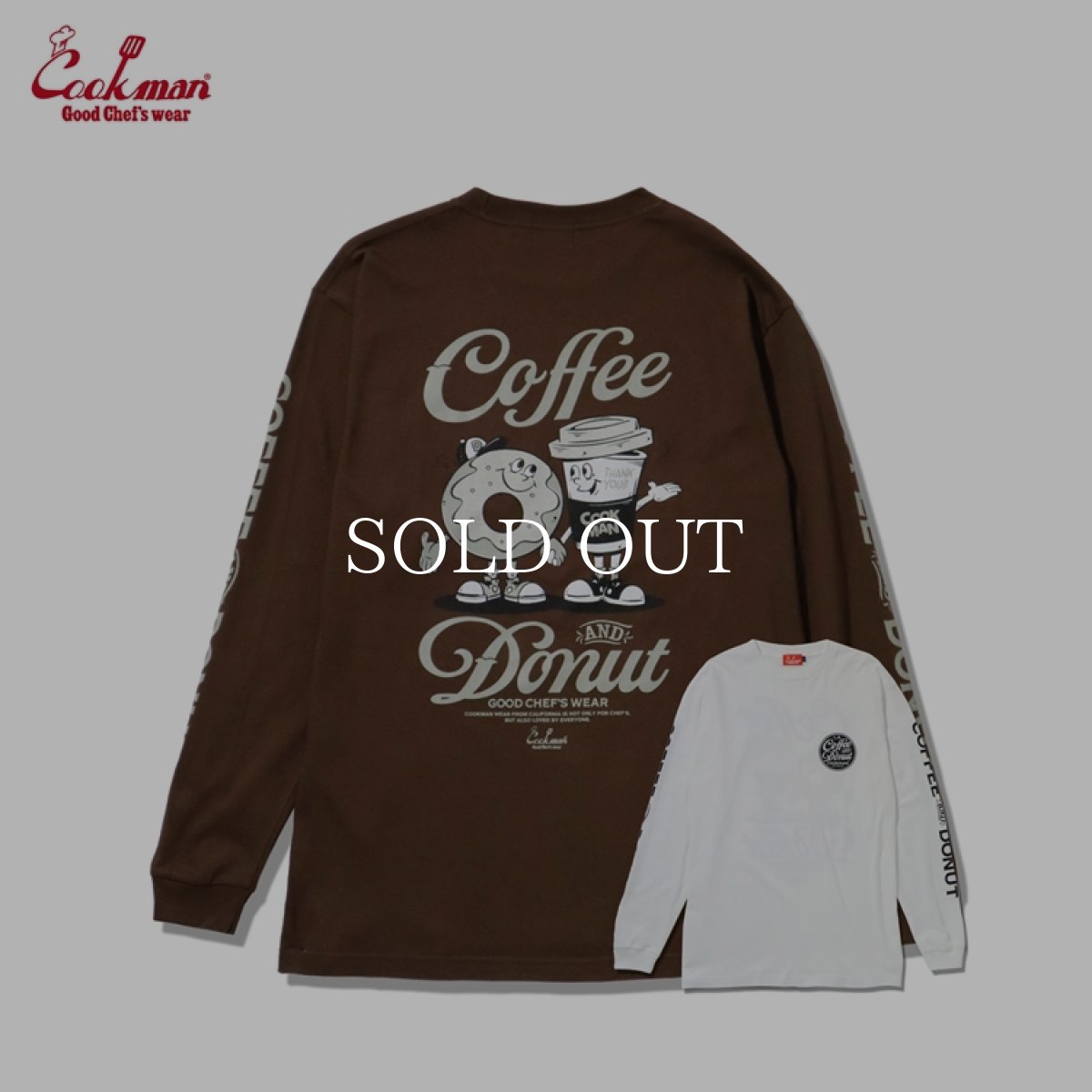 画像1: COOKMAN  ロングスリーブ Tシャツ Coffee & Donut (1)