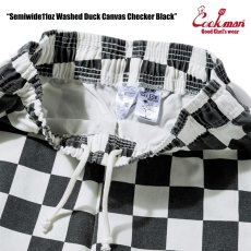 画像5: COOKMAN  シェフパンツ Chef Pants Semiwide11oz Washed Duck Canvas Checker Black (5)