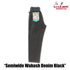 画像4: COOKMAN  シェフパンツ Chef Pants Semiwide Wabash Denim Black (4)